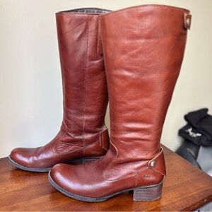 B.O.C. Born Concept Brown Leather Back Zip Riding Boot